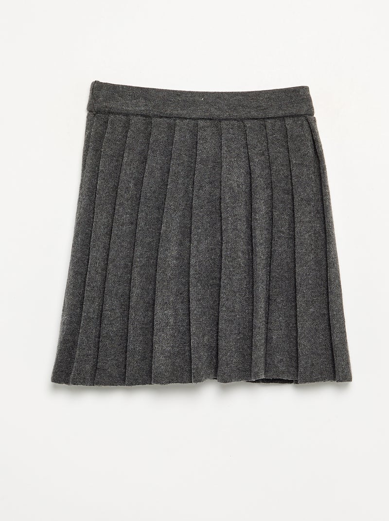 Gonna plissettata in maglia compatta Grigio - Kiabi