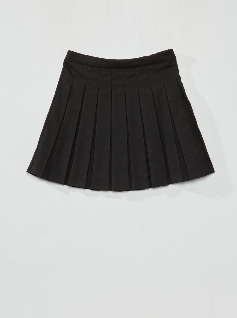 Gonna plissettata stampata tartan nero - Kiabi