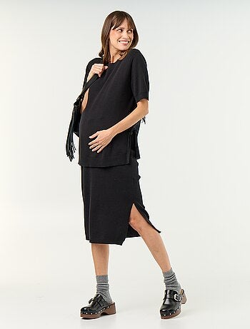 Gonna premaman in maglia con spacco