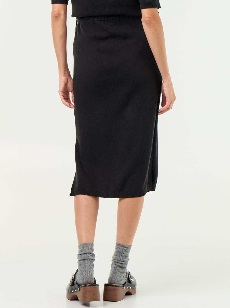 Gonna premaman in maglia con spacco Nero - Kiabi