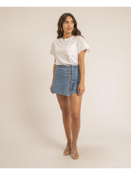 Gonna short en jean XADELIA - Kiabi