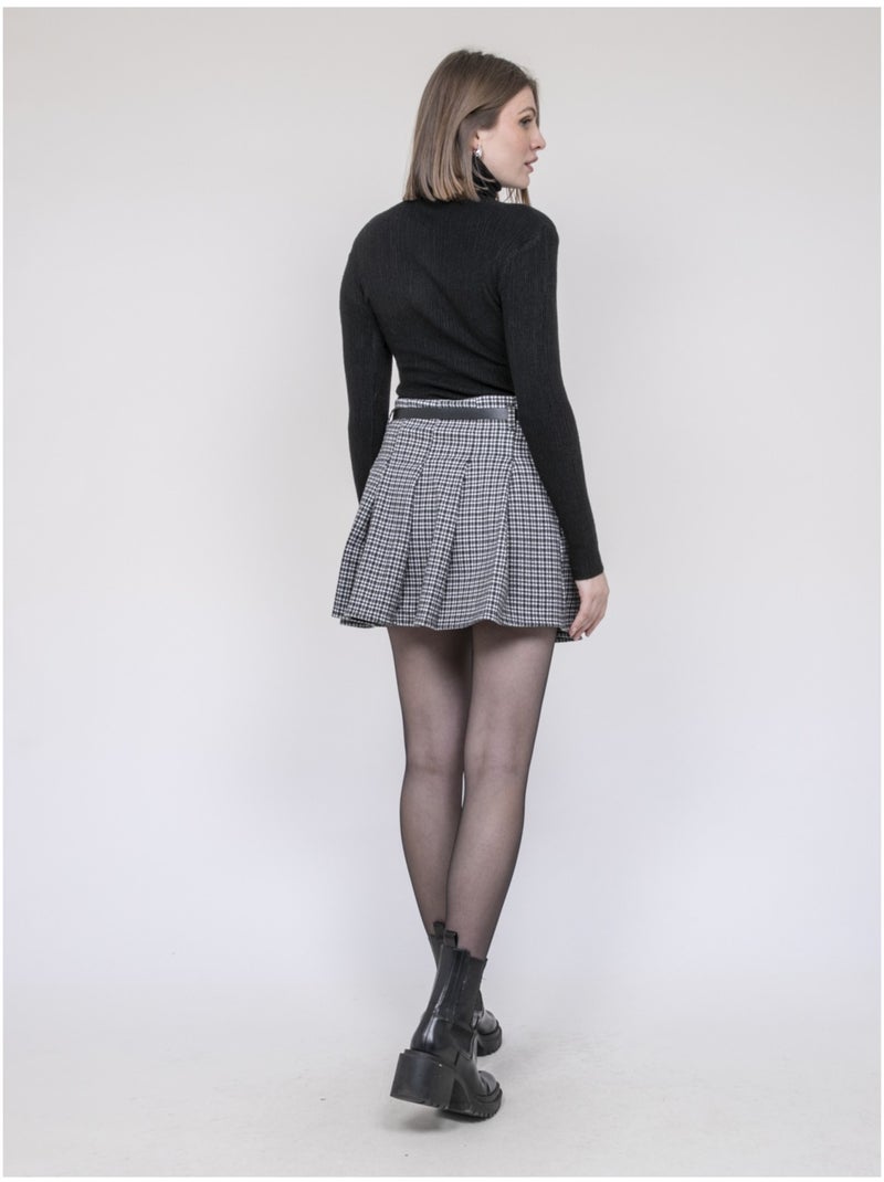 Gonna-short plissettata a quadri XOMELLE Grigio - Kiabi