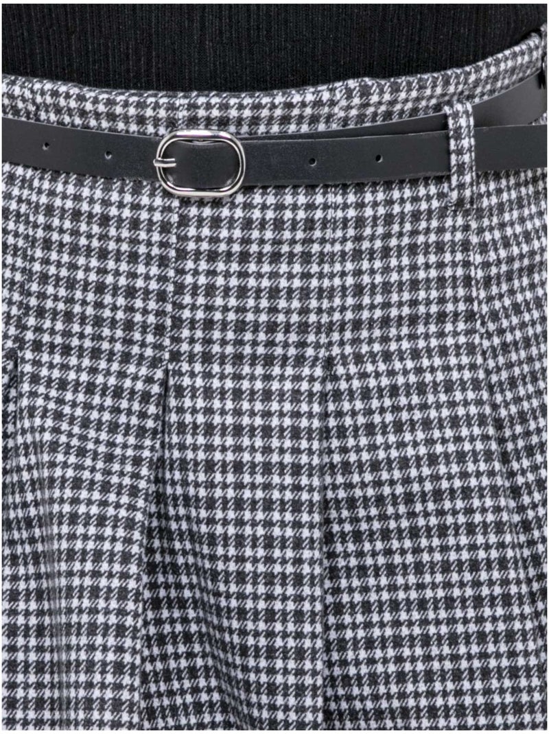 Gonna-short plissettata a quadri XOMELLE Grigio - Kiabi