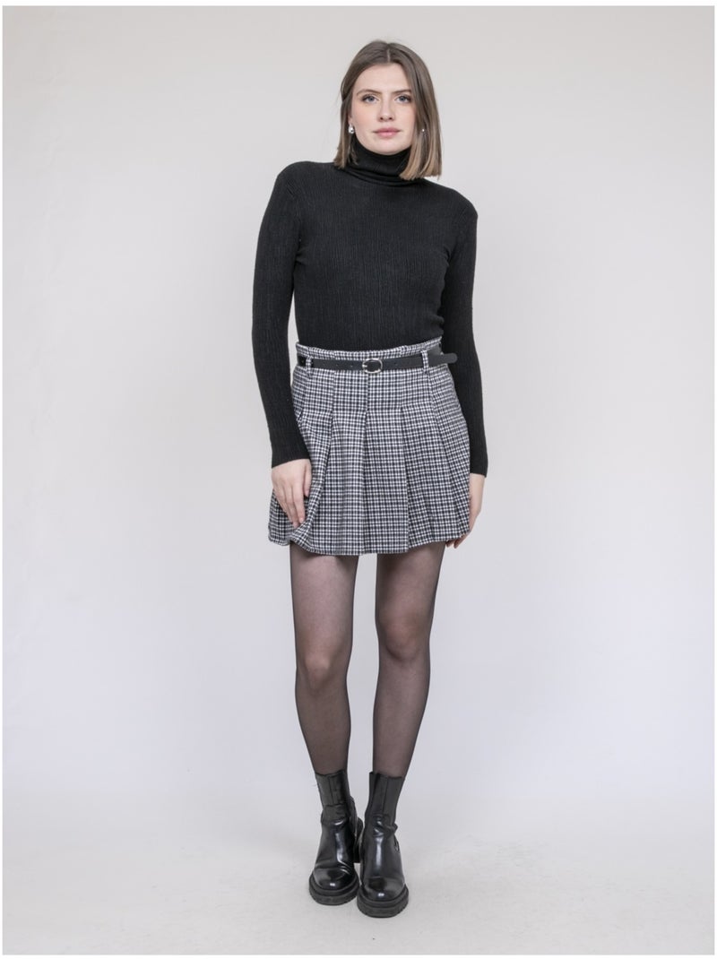 Gonna-short plissettata a quadri XOMELLE Grigio - Kiabi