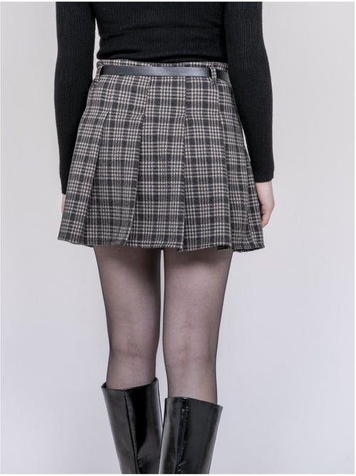 Gonna-short plissettata a quadri XOMELLE - Kiabi