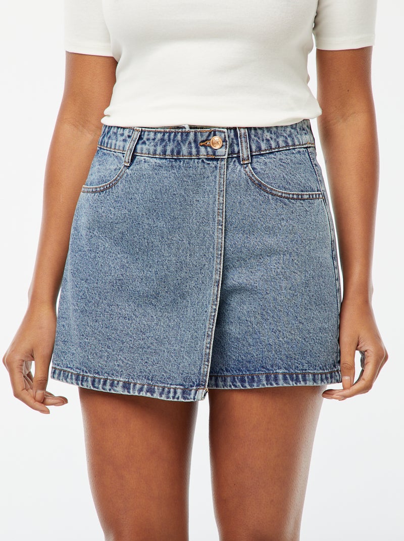 Gonna shorts in denim Blu - Kiabi