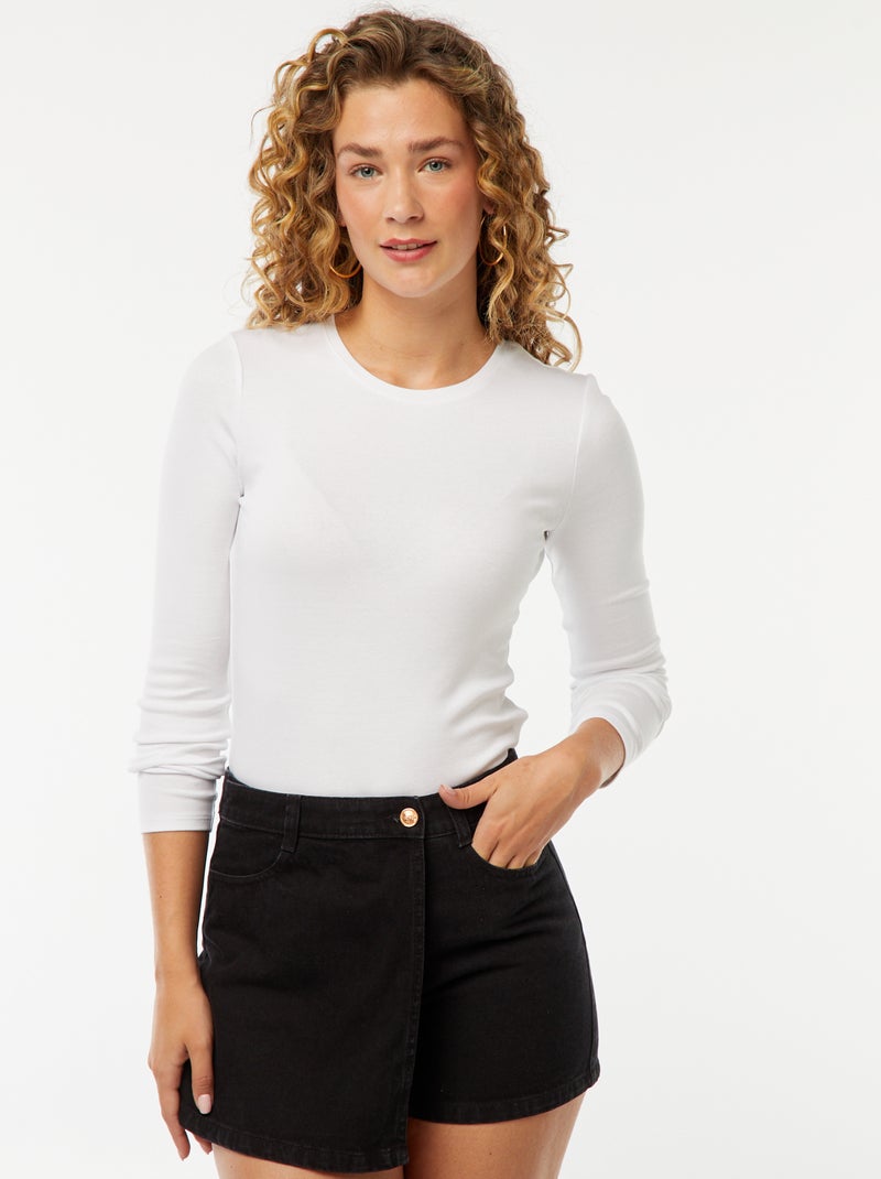 Gonna shorts in denim Grigio - Kiabi