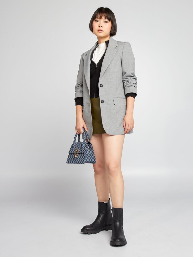 Gonna shorts in similpelle Verde oliva - Kiabi
