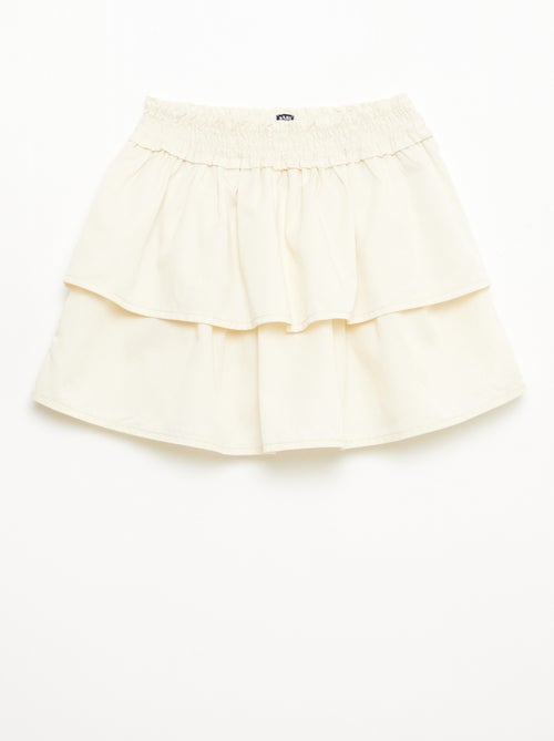 Gonna svasata con elastico in vita in cotone - Kiabi