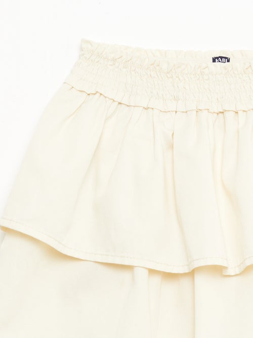 Gonna svasata con elastico in vita in cotone - Kiabi