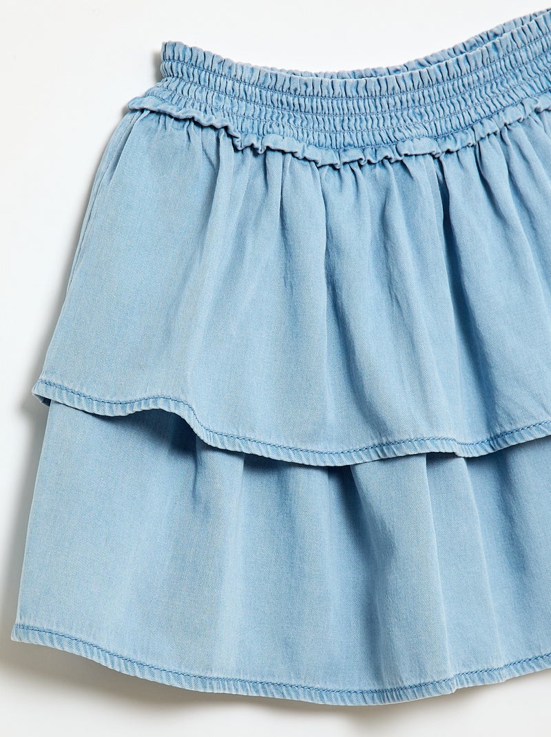 Gonna svasata con elastico in vita in cotone Blu - Kiabi