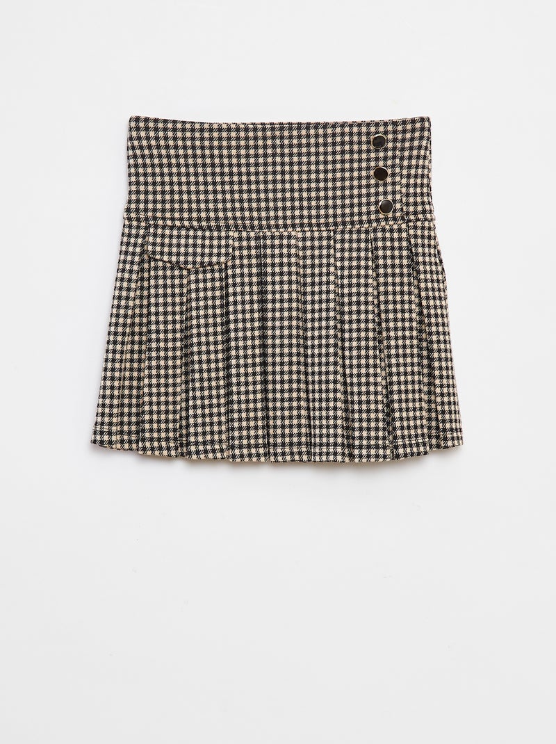 Gonna svasata con motivo a quadri Beige - Kiabi