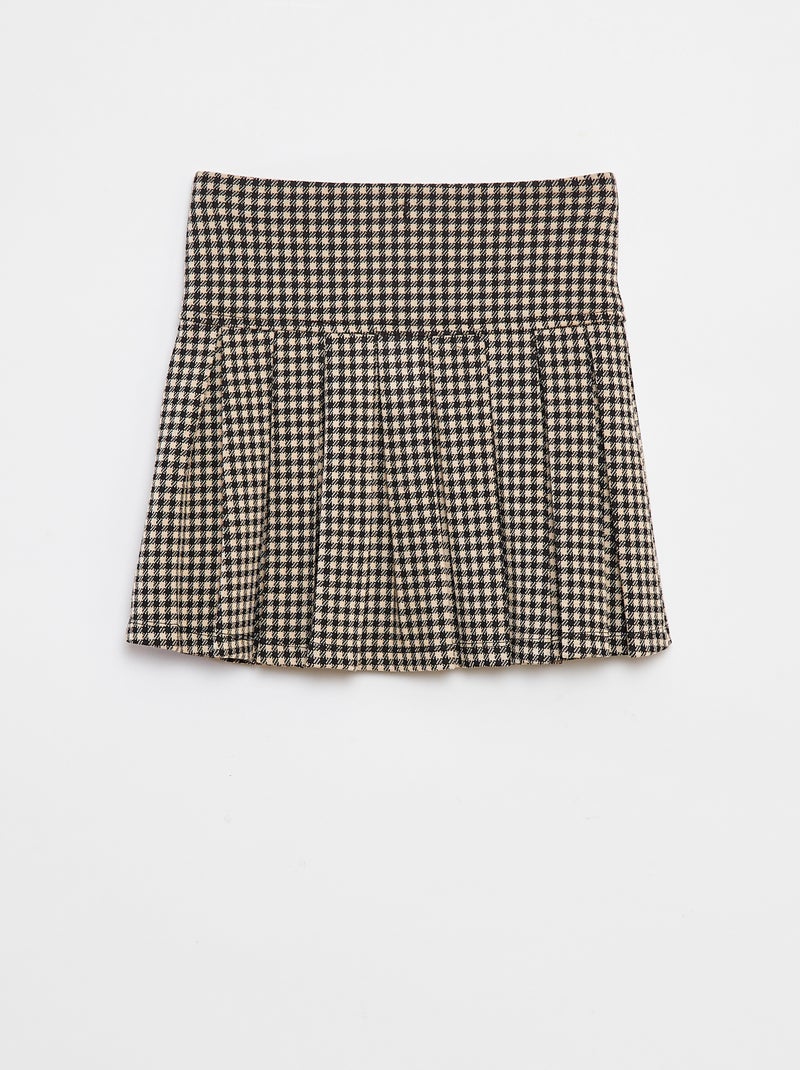 Gonna svasata con motivo a quadri Beige - Kiabi