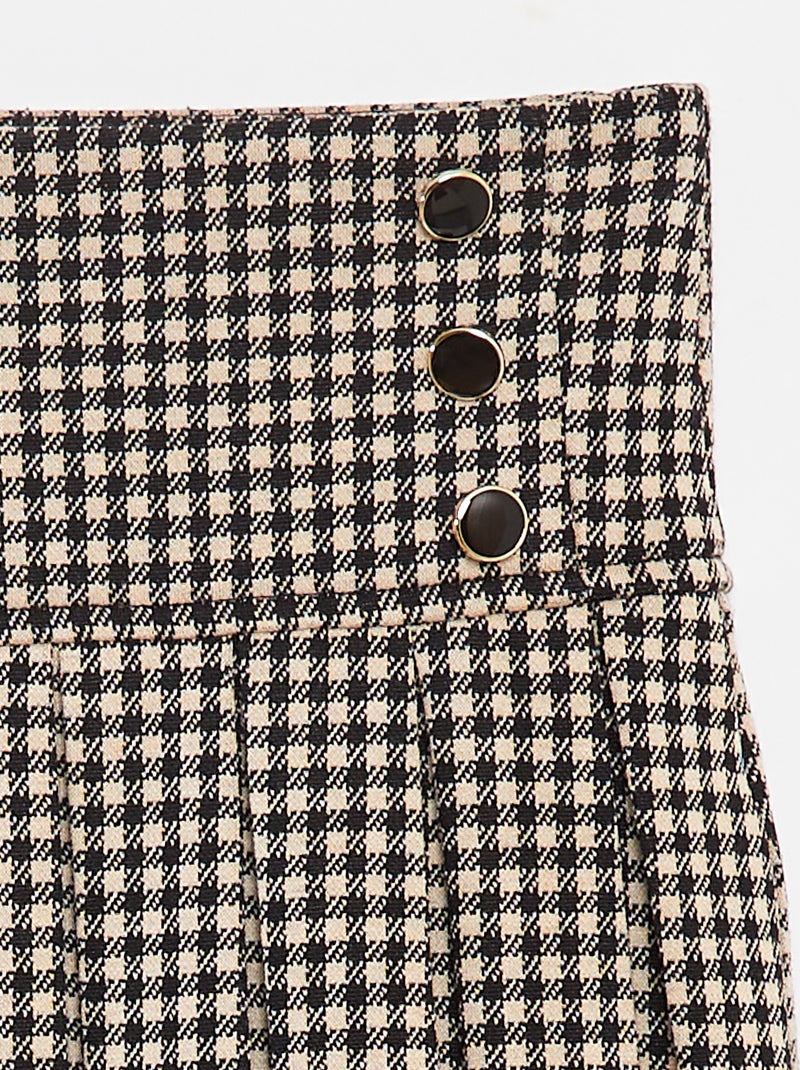 Gonna svasata con motivo a quadri Beige - Kiabi