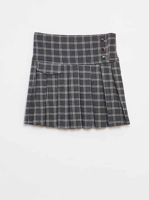 Gonna svasata con motivo a quadri - Kiabi