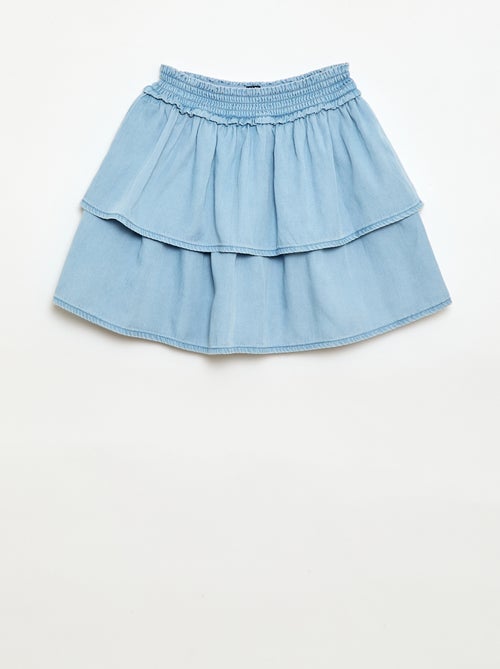 Gonna svasata con vita elasticizzata in cotone - Kiabi
