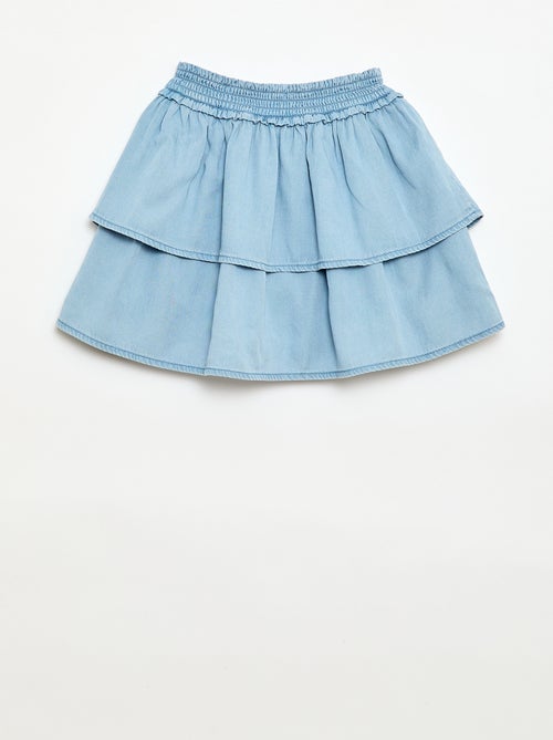 Gonna svasata con vita elasticizzata in cotone - Kiabi