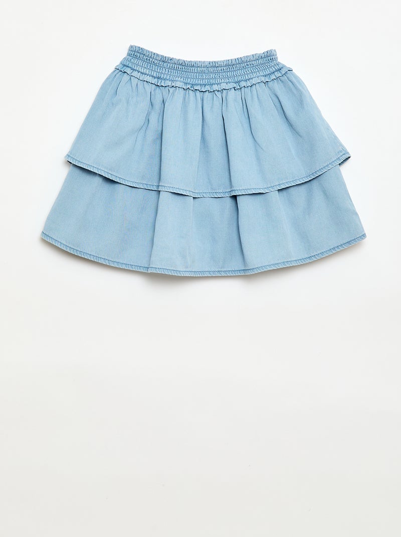 Gonna svasata con vita elasticizzata in cotone Blu - Kiabi