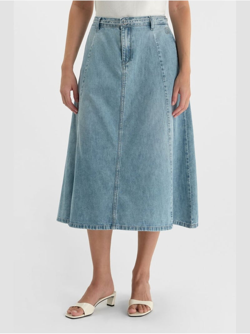 Gonna svasata, pattinatrice in denim ANETTE Blu - Kiabi