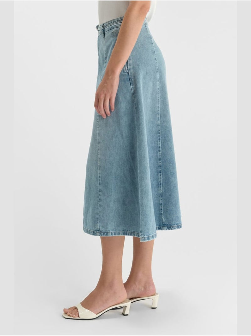 Gonna svasata, pattinatrice in denim ANETTE Blu - Kiabi