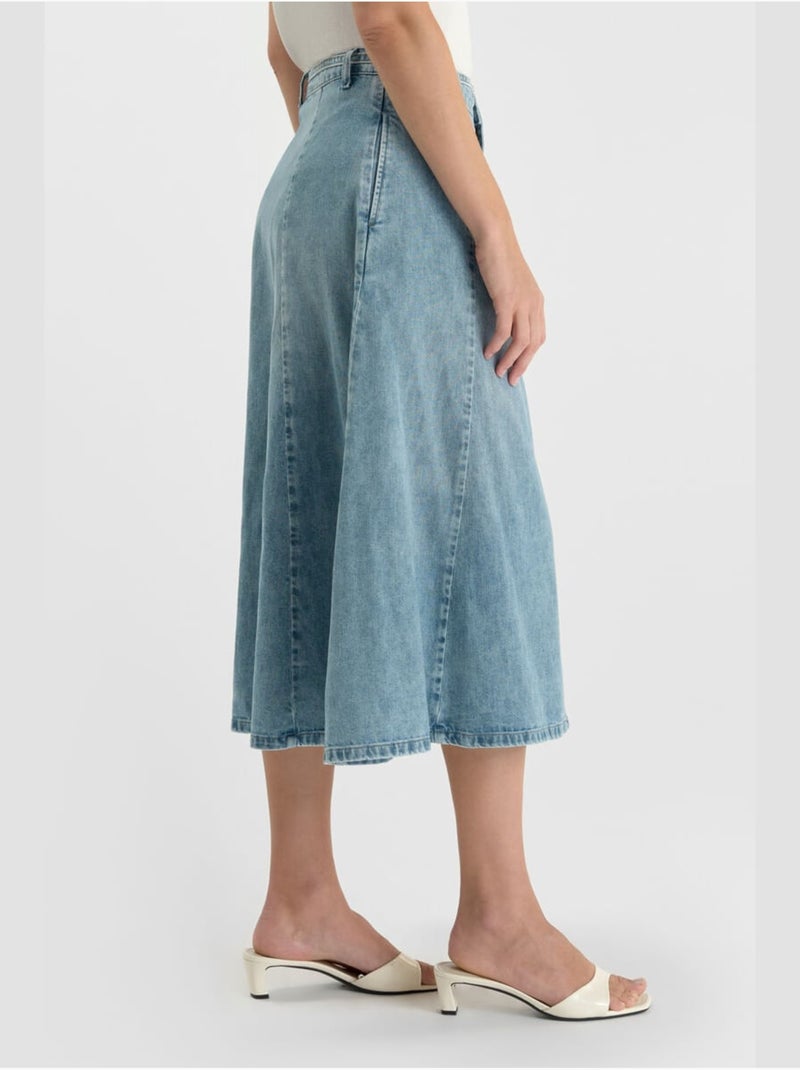 Gonna svasata, pattinatrice in denim ANETTE Blu - Kiabi
