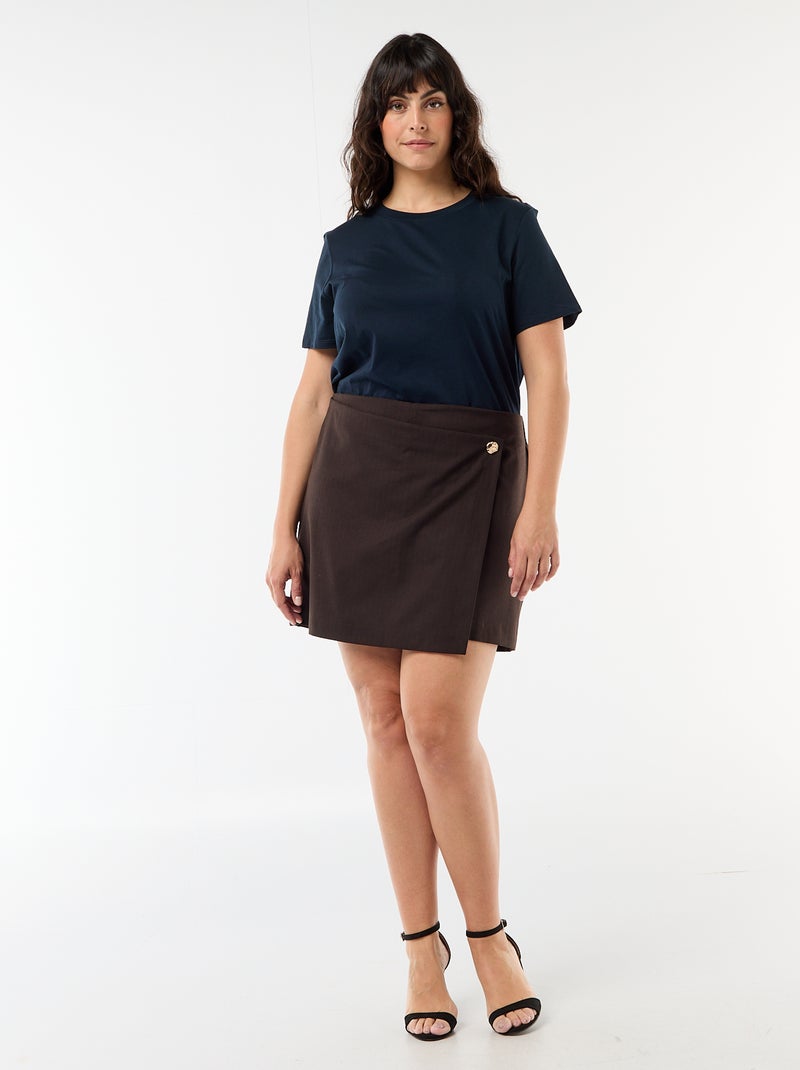 Gonnashort a righe sottili Marrone - Kiabi