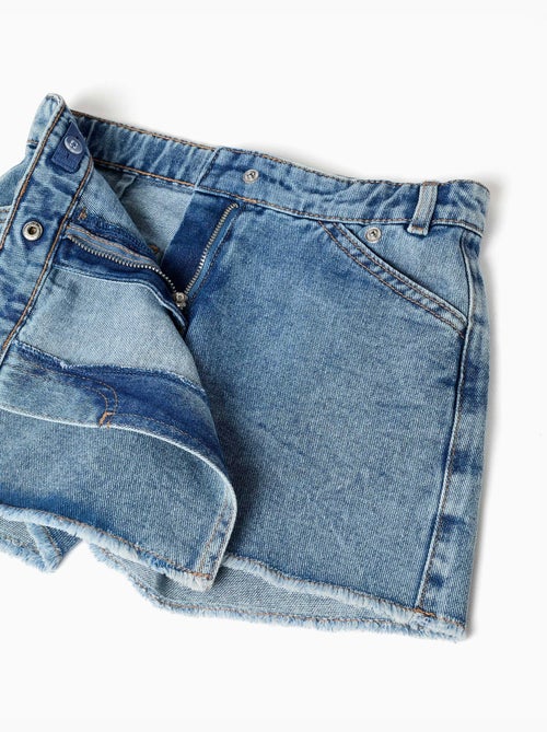 Gonnellina in denim con chiusura frontale asimmetrica - Kiabi Gonnellina in denim con chiusura frontale asimmetrica - Kiabi