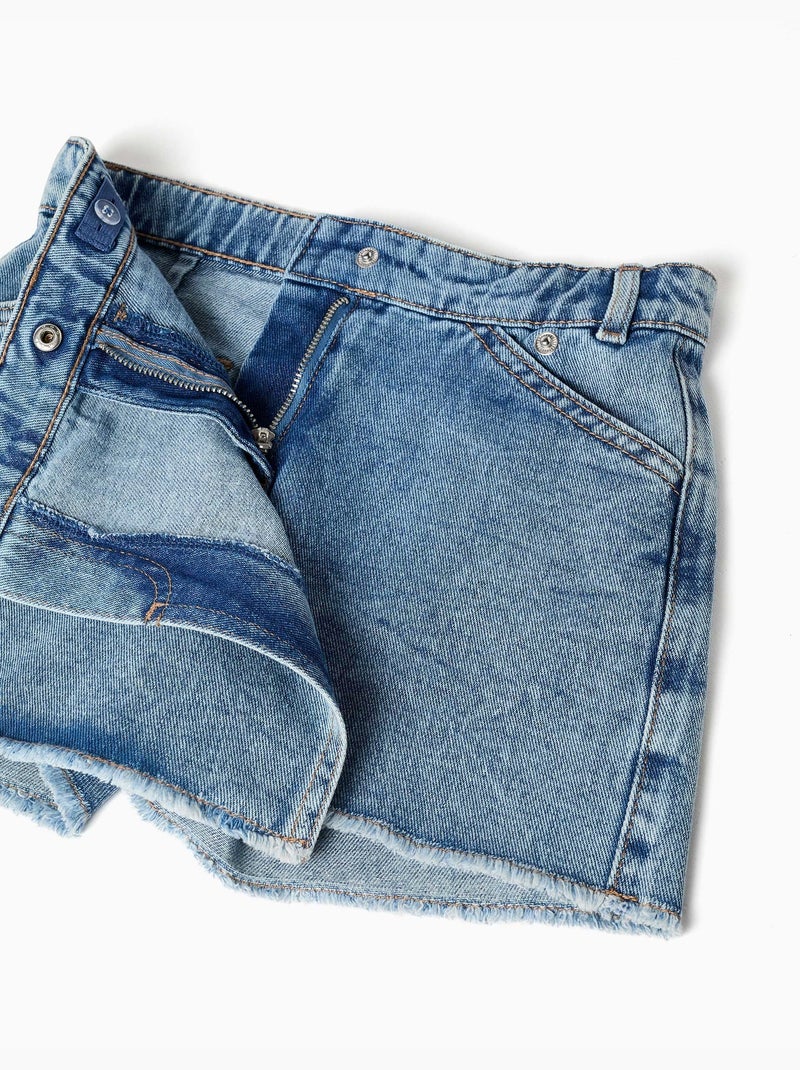 Gonnellina in denim con chiusura frontale asimmetrica Blu Blu - Kiabi