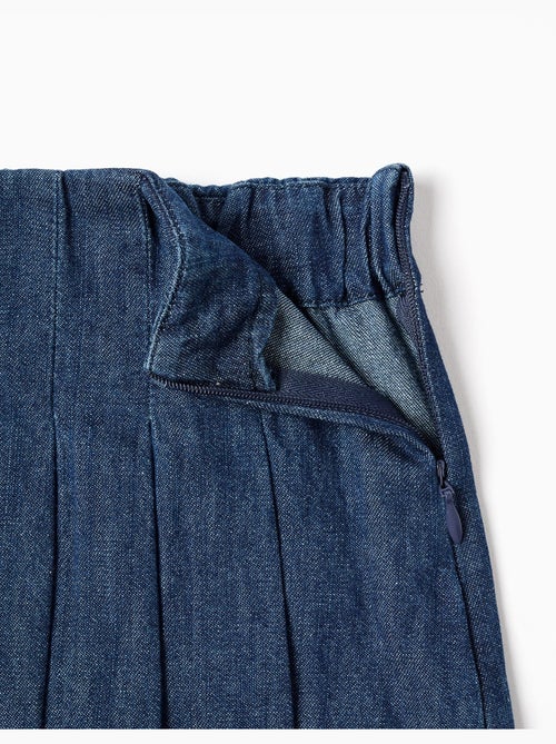 Gonnellina in denim con pieghe frontali - Kiabi