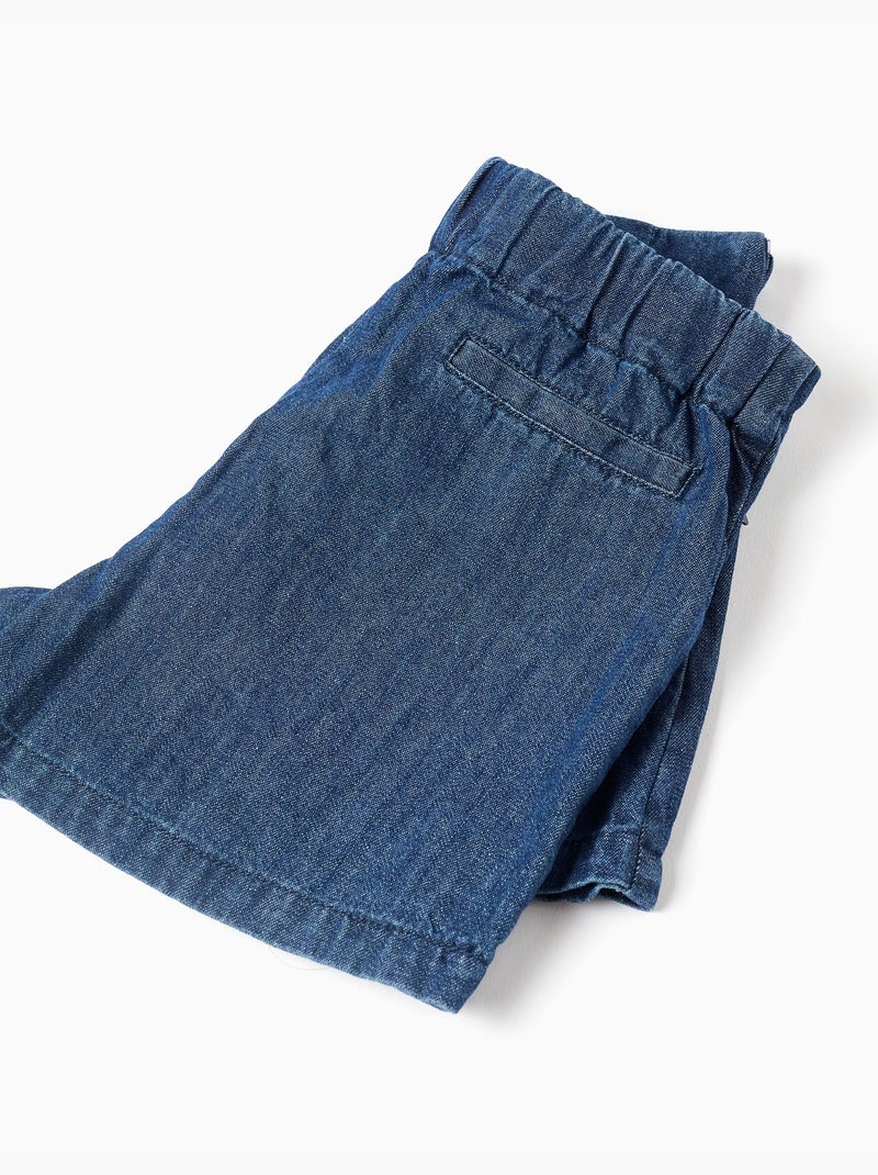 Gonnellina in denim con pieghe frontali Blu scuro - Kiabi