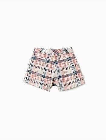 Gonnellina in twill di cotone con motivo a quadri