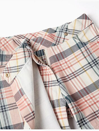 Gonnellina in twill di cotone con motivo a quadri