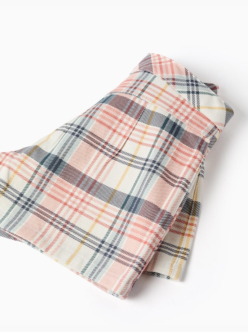 Gonnellina in twill di cotone con motivo a quadri Bianco - Kiabi