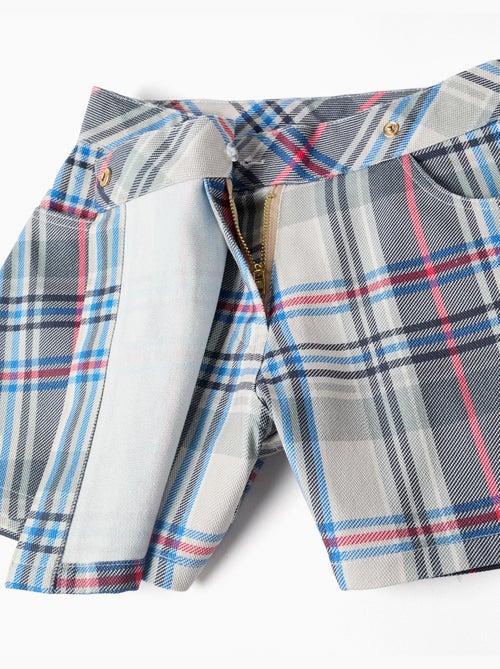 Gonnellina in twill di cotone con motivo a quadri - Kiabi