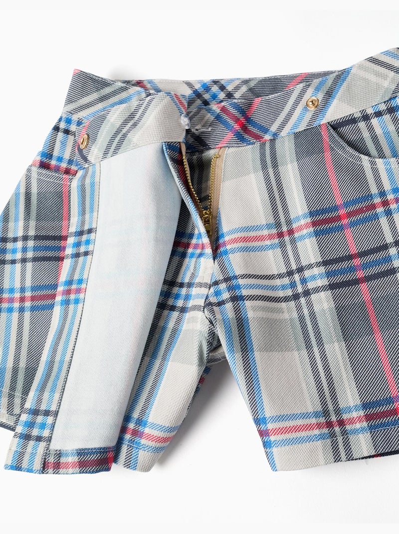 Gonnellina in twill di cotone con motivo a quadri Blu Blu - Kiabi