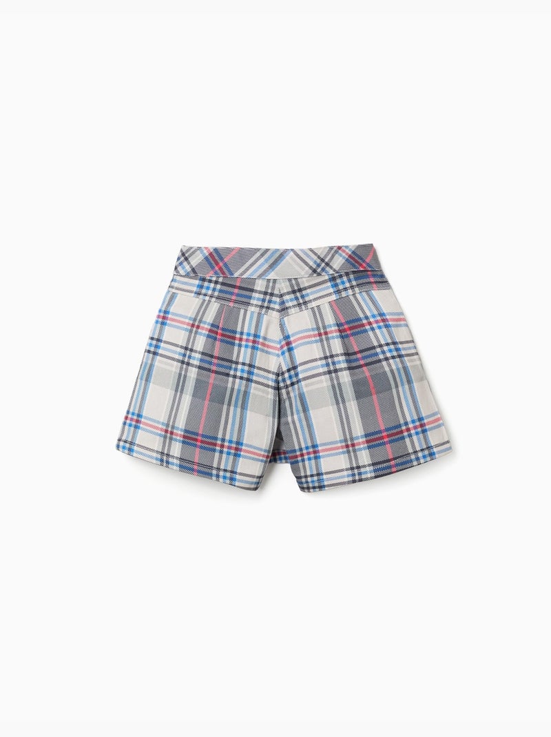 Gonnellina in twill di cotone con motivo a quadri Blu Blu - Kiabi