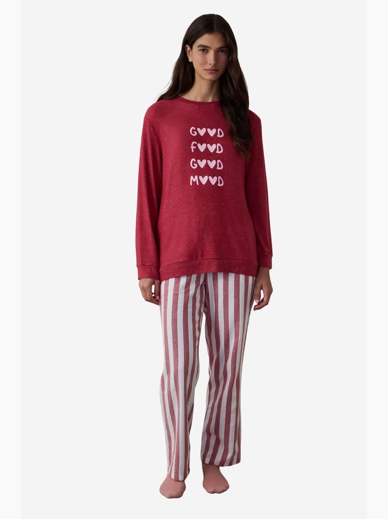 Good mood pantaloni del pigiama a righe penti Bianco Rosso - Kiabi
