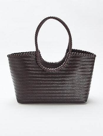 Grande borsa intrecciata di forma rettangolare