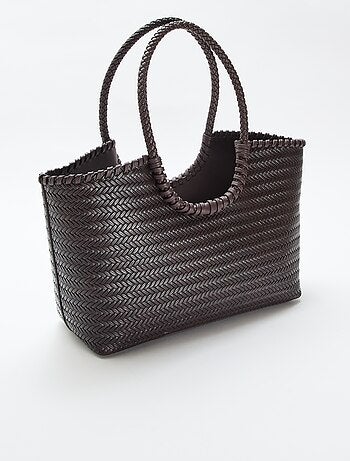 Grande borsa intrecciata di forma rettangolare