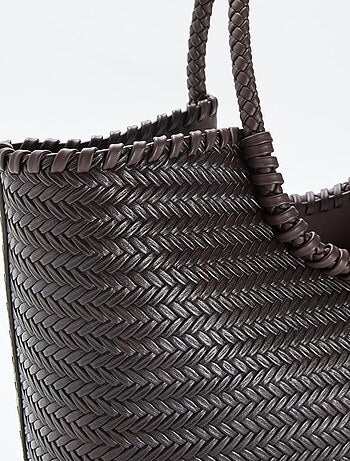 Grande borsa intrecciata di forma rettangolare