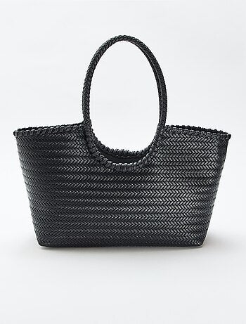 Grande borsa intrecciata di forma rettangolare