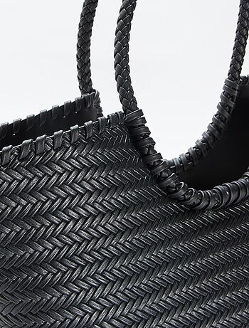 Grande borsa intrecciata di forma rettangolare