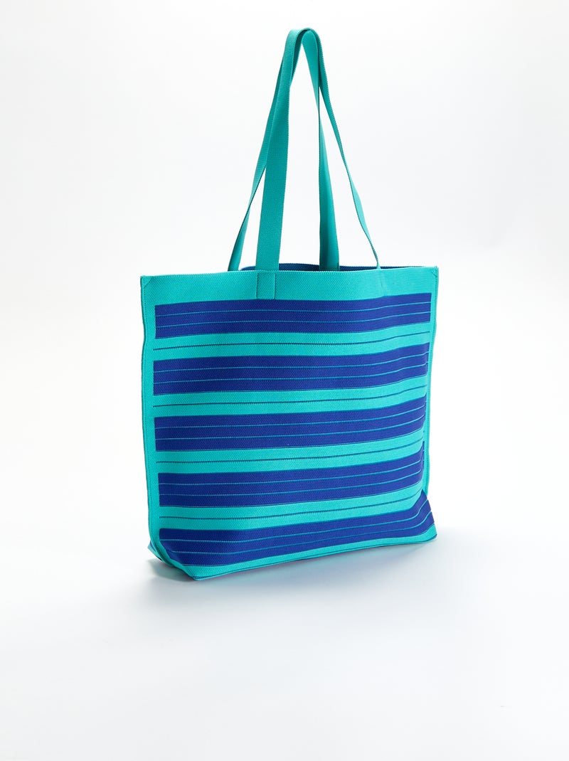 Grande borsa shopper a righe Blu - Kiabi