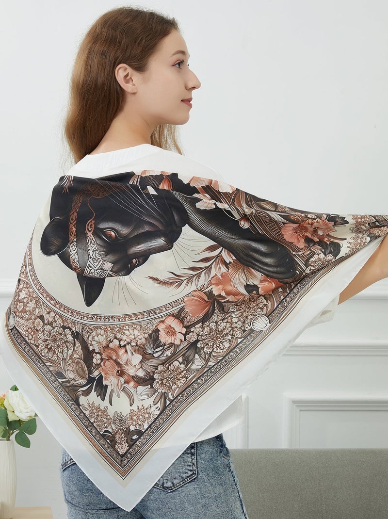 Grande carré di seta Black Panther Zoe Beige - Kiabi