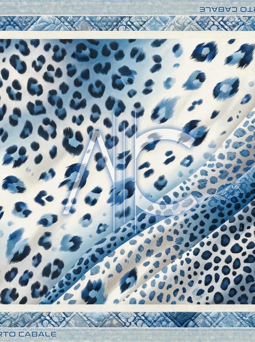 Grande carré di seta Blue Panther Zoe - Kiabi