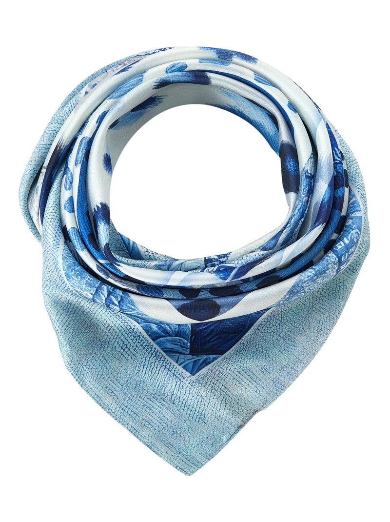 Grande carré di seta Blue Panther Zoe Blu - Kiabi