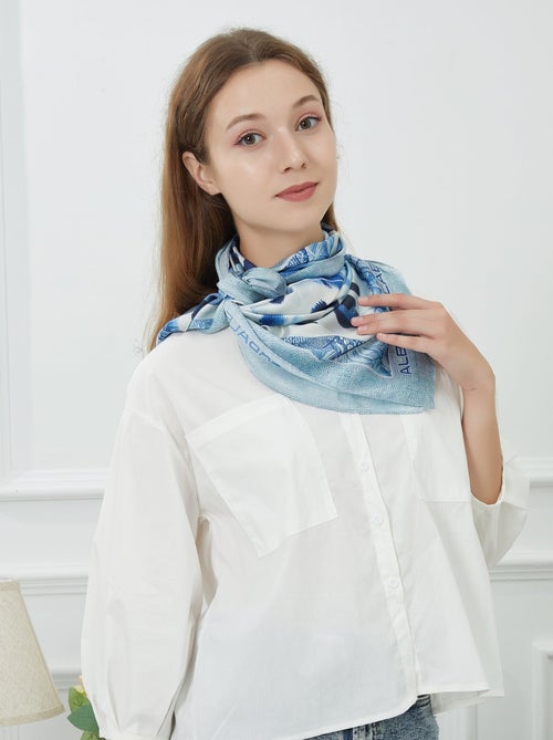 Grande carré di seta Blue Panther Zoe - Kiabi