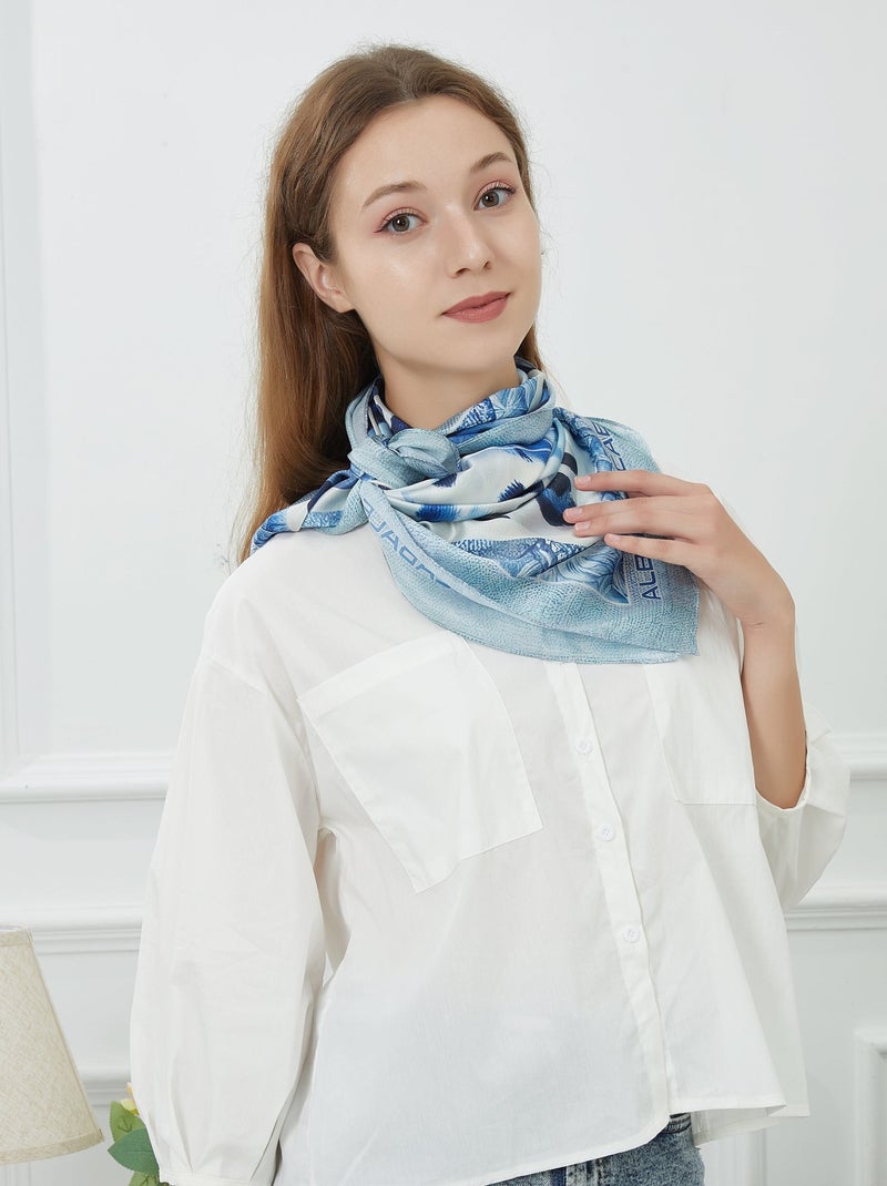 Grande carré di seta Blue Panther Zoe Blu - Kiabi