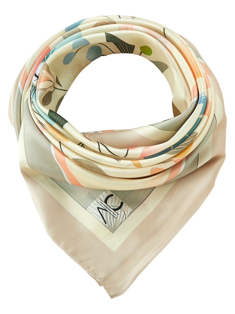 Grande carré di seta Nature Zoe Beige - Kiabi