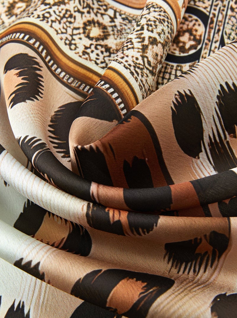 Grande carré di seta Original Leopard Zoe Rosa - Kiabi